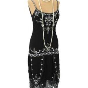 1920s inspired Black Flapper Dress